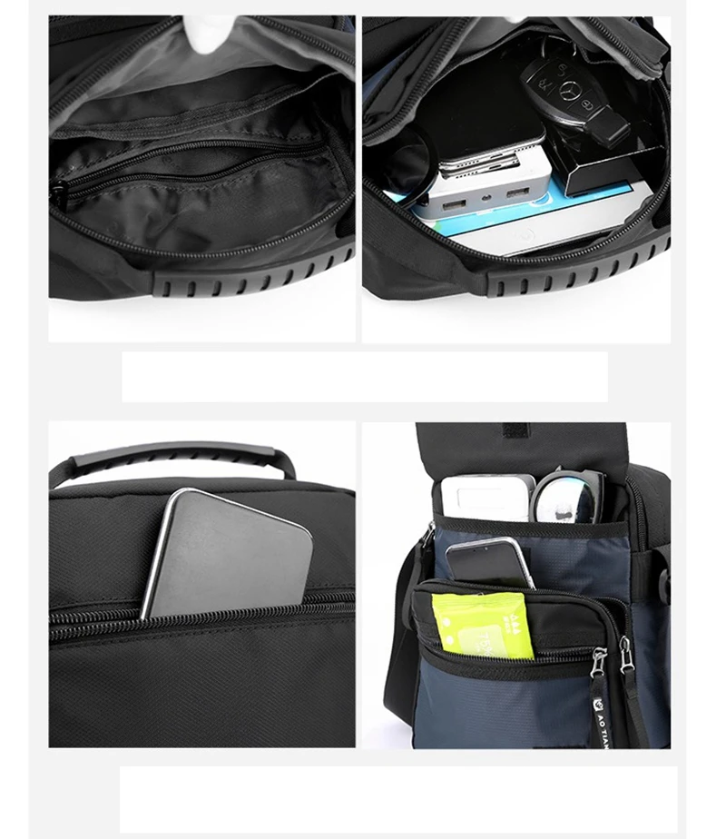 BYMONDY High Quality Oxford Men Handbags Summer Mixed Colors Fashion Male Crossbody Shoulder Bags Short Trip Climbing Tote Bag