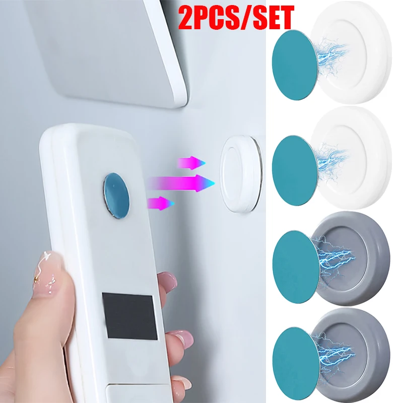 

2Set Magnetic Organizer Hooks Wall Mount Strong Magnet Holder Remote Control Storage Holder Punch-free Home Organizer Hook Shelf