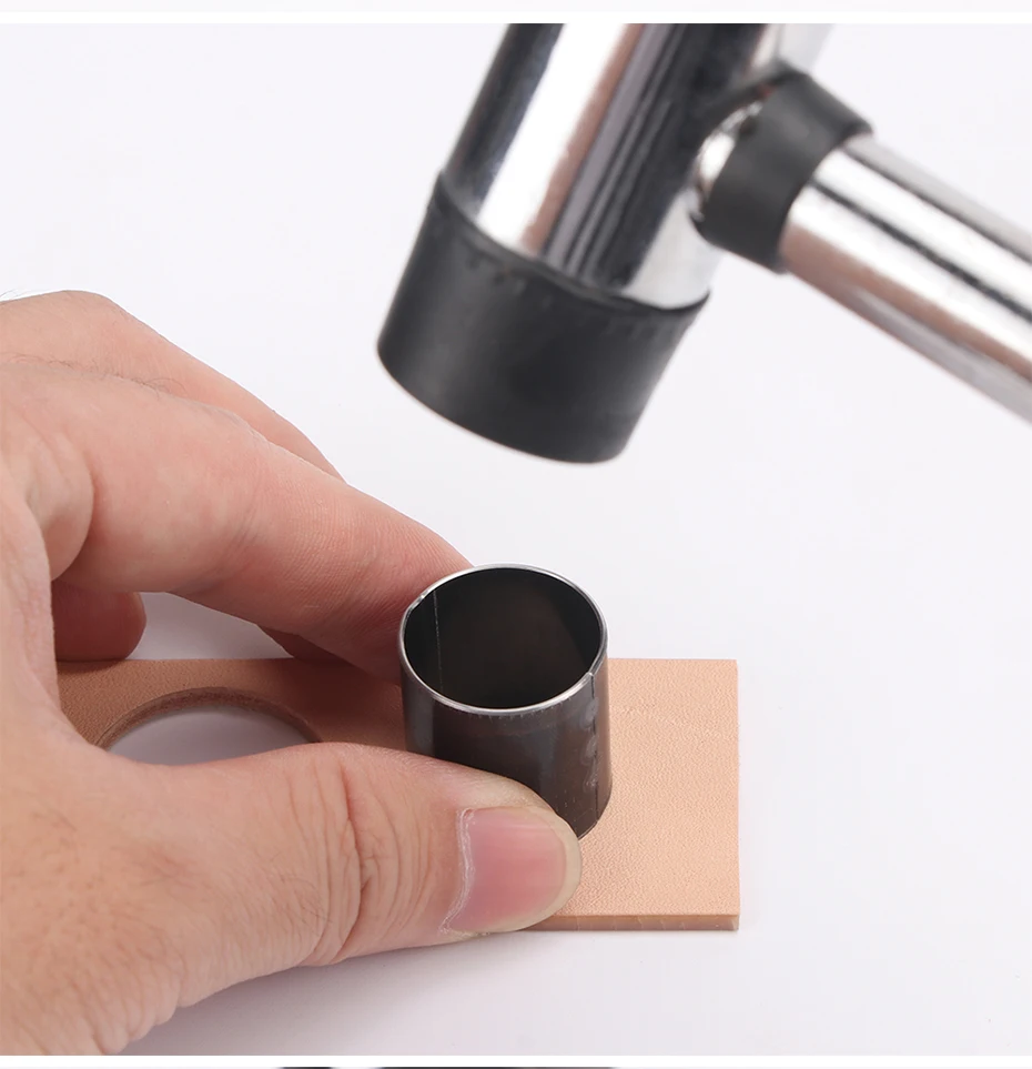 Description Picture 4 of item7Pcs Leather Circle Cutting Die Leather Stencil Cutter Mold Round Hollow Hole Punch Set Paper Leather Craft Tools