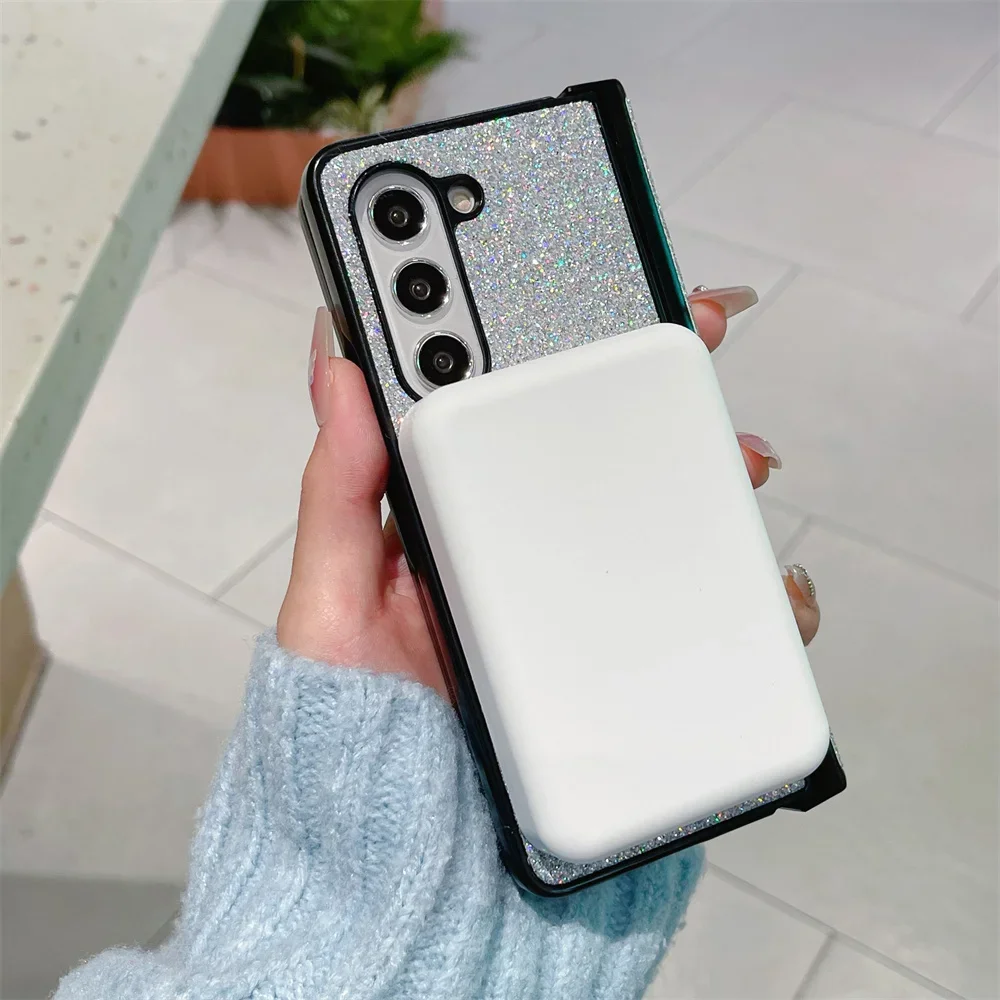 Luxury Bling Glitter Magnetic Phone Case For Samsung Galaxy Z Fold 7 6 5 4 3 Fold6 Fold5 Fold4 Fold3 5G Hinge Protective Cover | Gaffar India