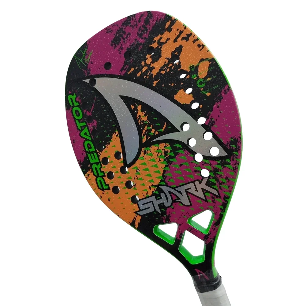 Beach Tennis Racket 3K Full Carbon Fiber Rough Surface Interlayer EVA Foam Opening or Hole in A Utensil Outdoor Sports Racquet