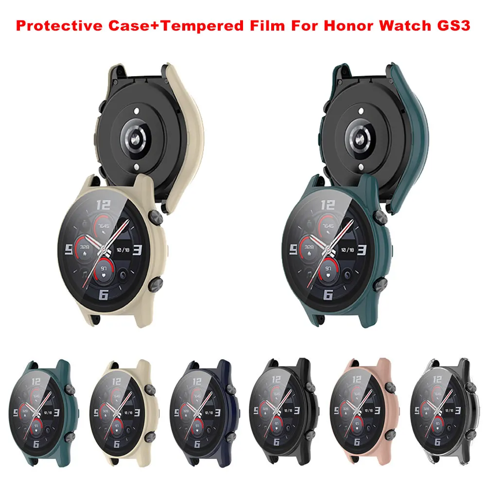 

Защитный чехол для Honor Watch GS3, бампер для экрана смарт-часов, рамка для часов, стеклянный чехол, Жесткий ПК с закаленной пленкой
