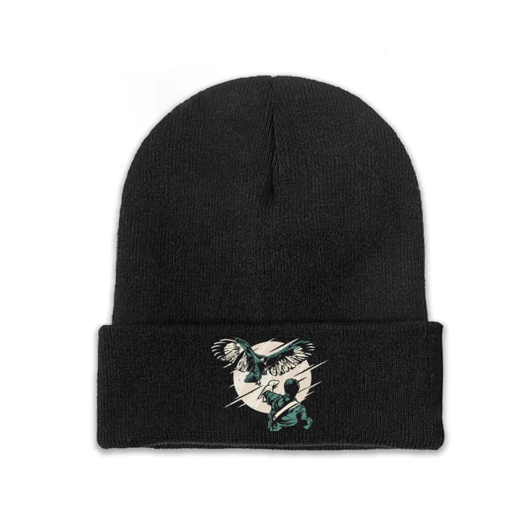 

Knit Hat Falconry Austringer Hawk Winter Warm Beanie Caps ILLUSTRATION Men Women Fashion Casual Bonnet