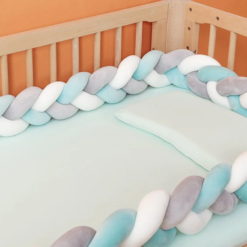 1M/2M/3M/4M Baby Bed Bumper Infant Cradle Cot Protector Tour De Lit Bebe  Tresse Knot Braid Bumper - AliExpress