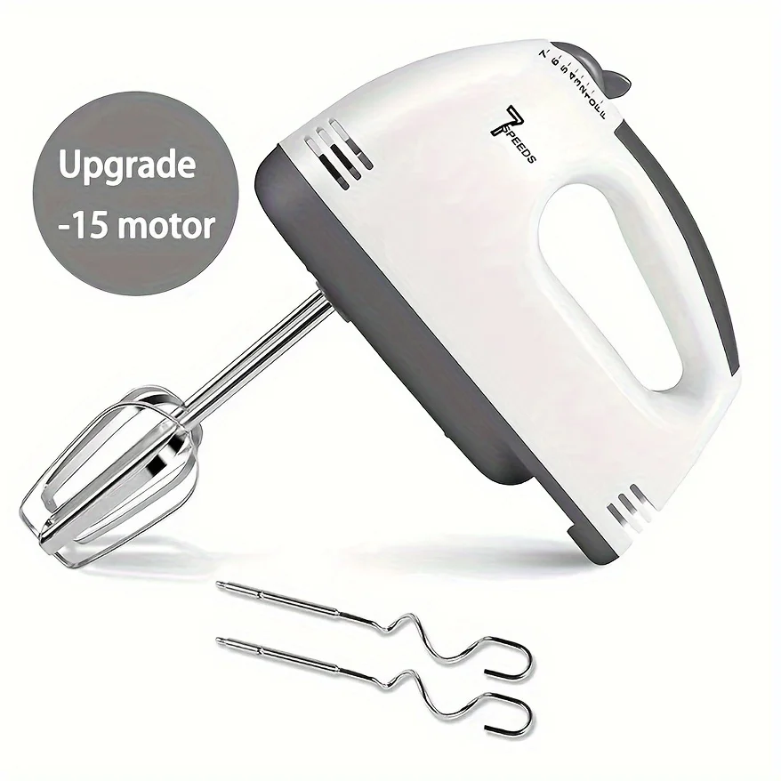 Electric Hand Mixer with 7 Speeds,Food Grade Handheld Egg Beater with Stainless Steel Beaters, Mini Whisk for Baking, Cake,Cream 4
