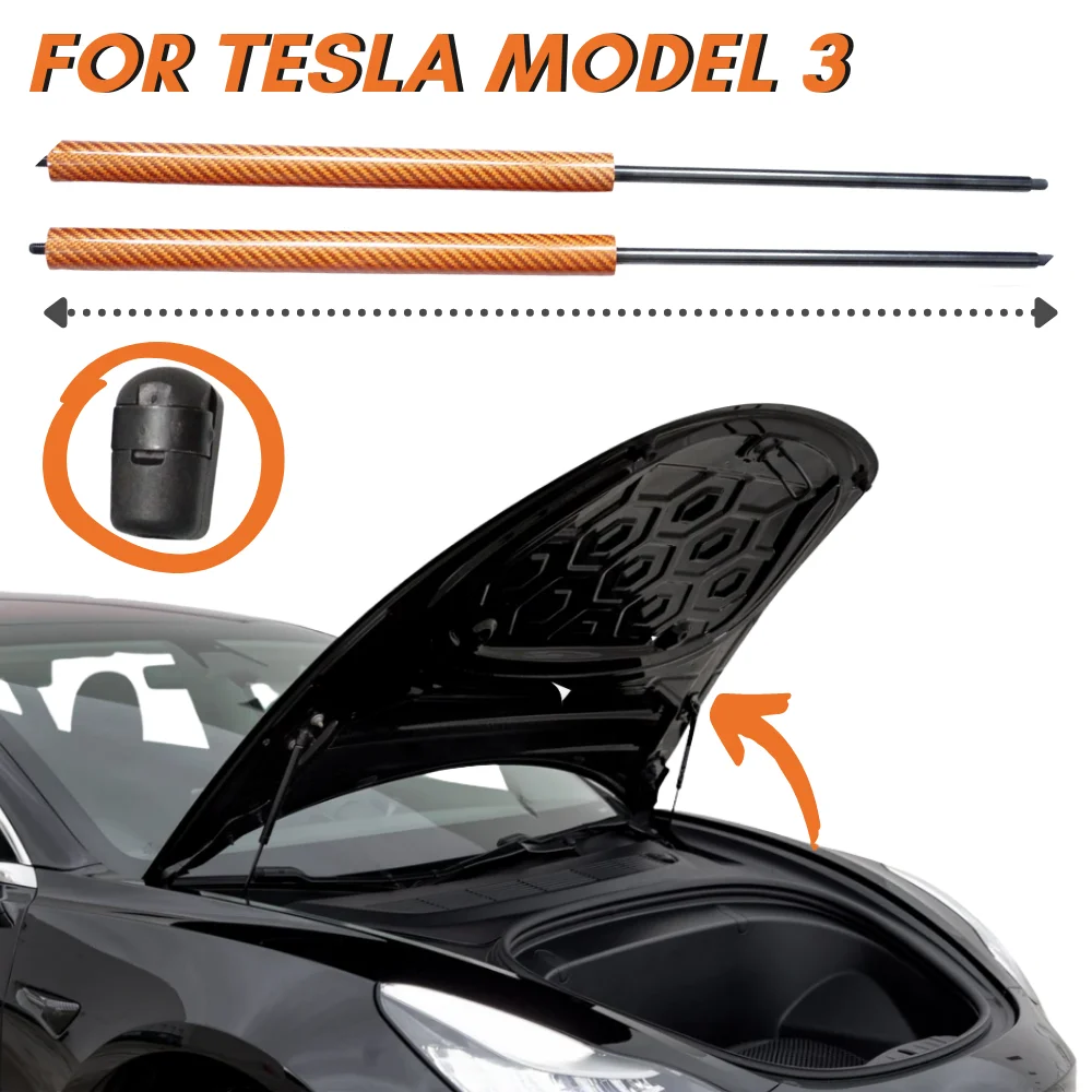 9 Colors Carbon Fiber Front Trunk Gas Struts Springs Dampers For Tesla