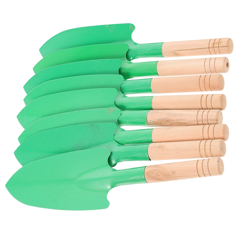 8 Pcs Wooden Handle Garden Trowel Tool Planting Spade Potting Manual Shovels for Digging Gardening