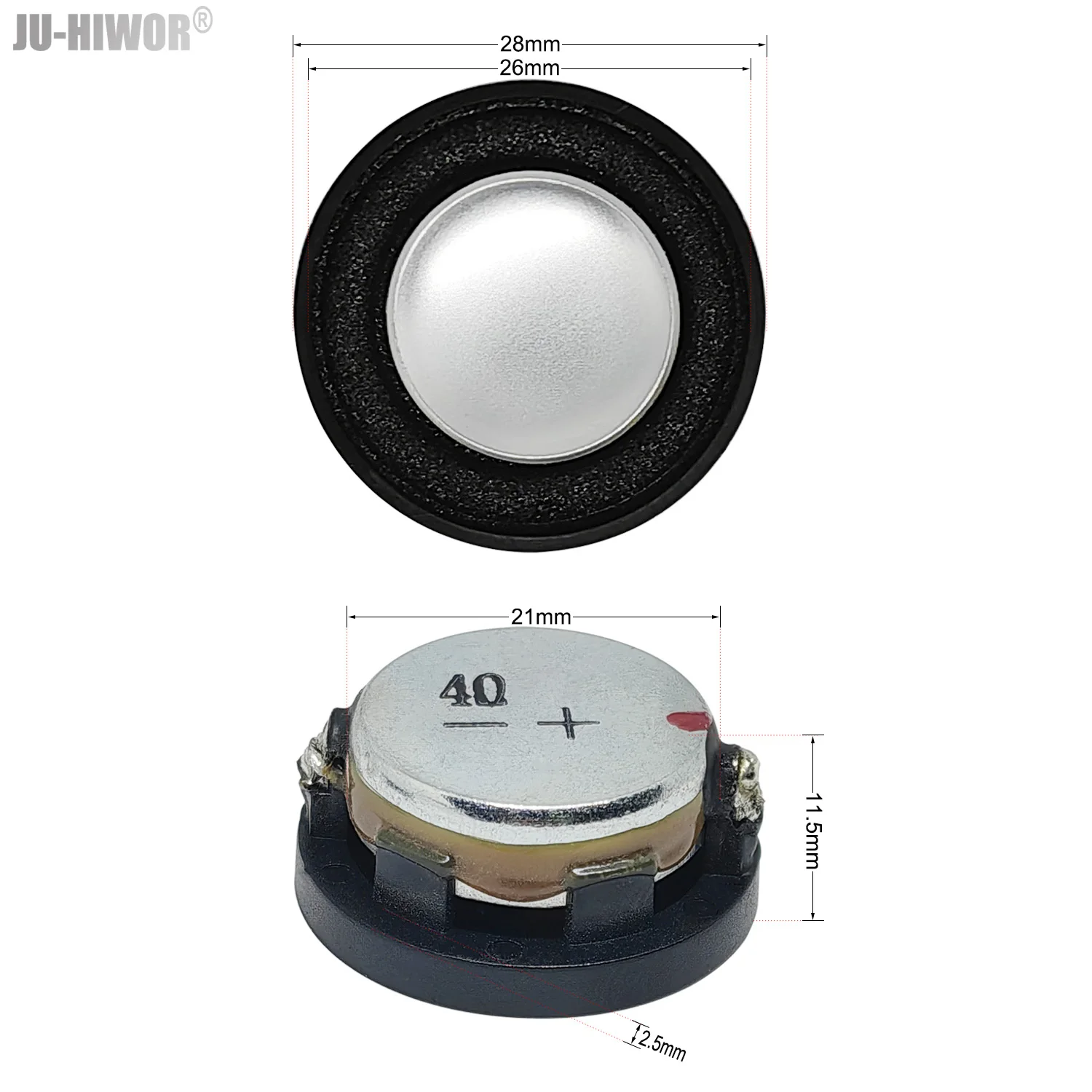 2pcs 4Ohms 3W 28mm 라운드 16mm 코어 네오디뮴 마그네틱 11.5mm 높은 스피커 1.1 인치 블루투스 휴대용 장비 확성기