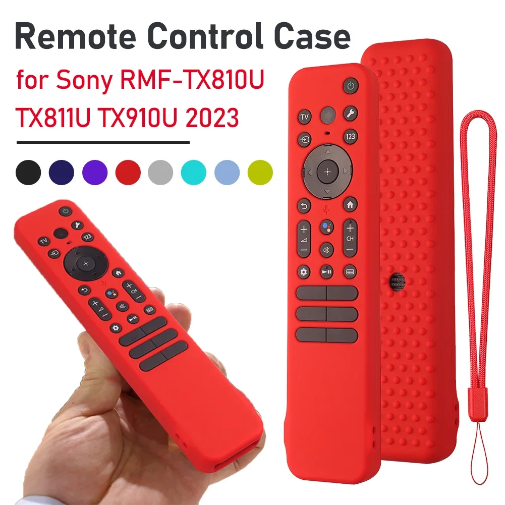 Silicone Remote Case for Sony RMF-TX810U TX811U TX910U TV Remote Cover w/ Lanyard Protective Case Shockproof Smart TV Accessory 2