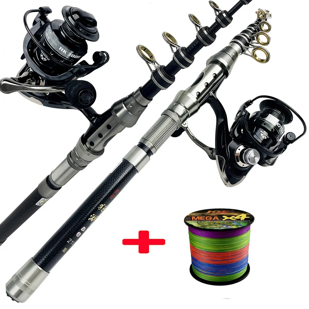 Sougayilang Telescopic Fishing Rod Reel Combos with Carbon Fiber