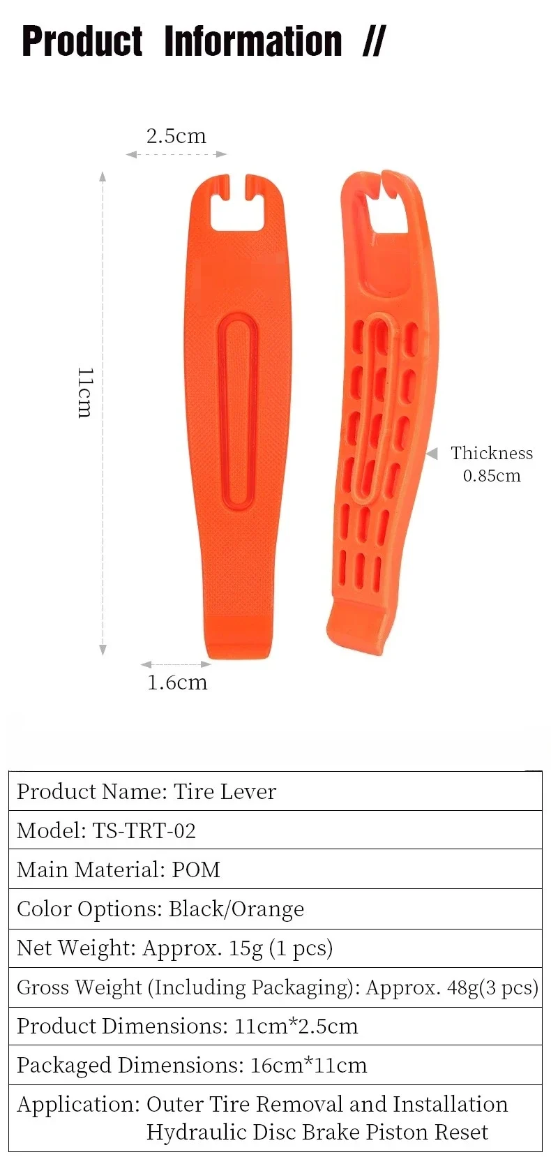 3PCS MTB/Rennrad Reifen Hebel Ultraleicht Hebeln Bar Felge Löffel für Reifen Ändern Radfahren Entfernung Werkzeuge Brecheisen set – Detail 1