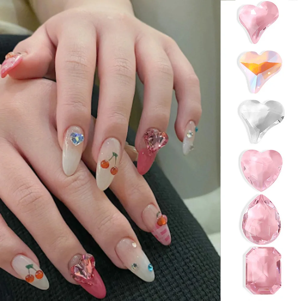 5PCS Glittered Candy Heart, Resin Nail Charms, Candy Nail Charms 8mm Random  Colours 