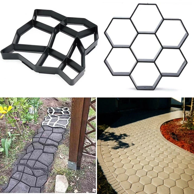 DIY kostka brukowa Patio Maker czarne plastikowe formy spacer forma do