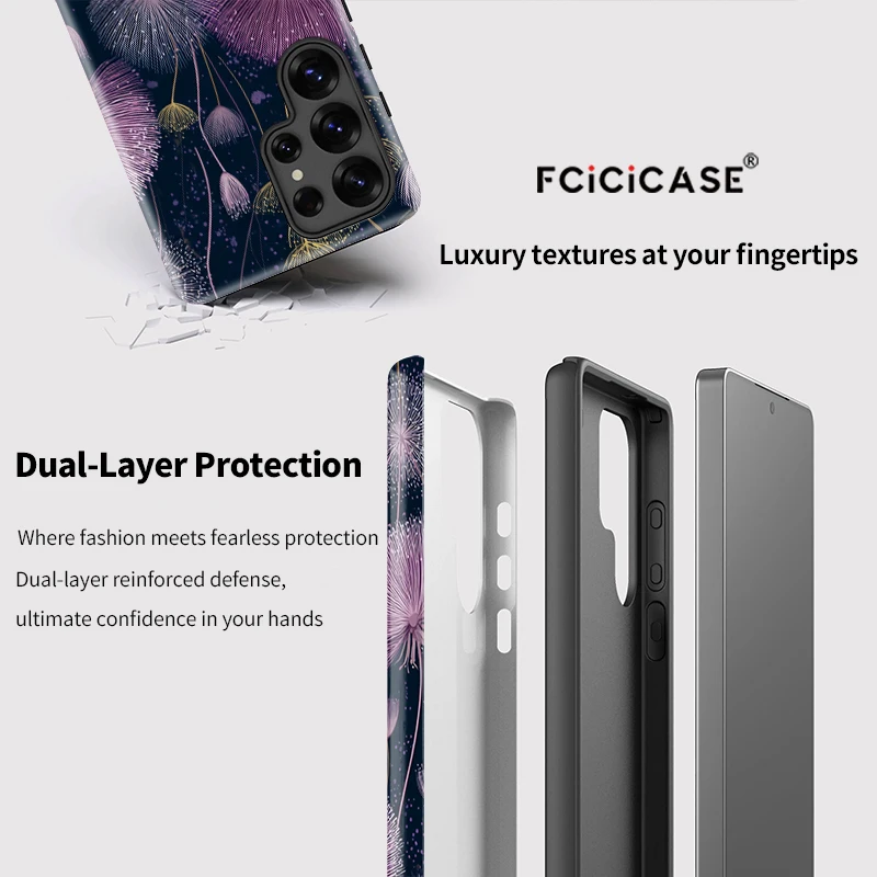 Floral Flower Print Shockproof Acrylic Phone Case