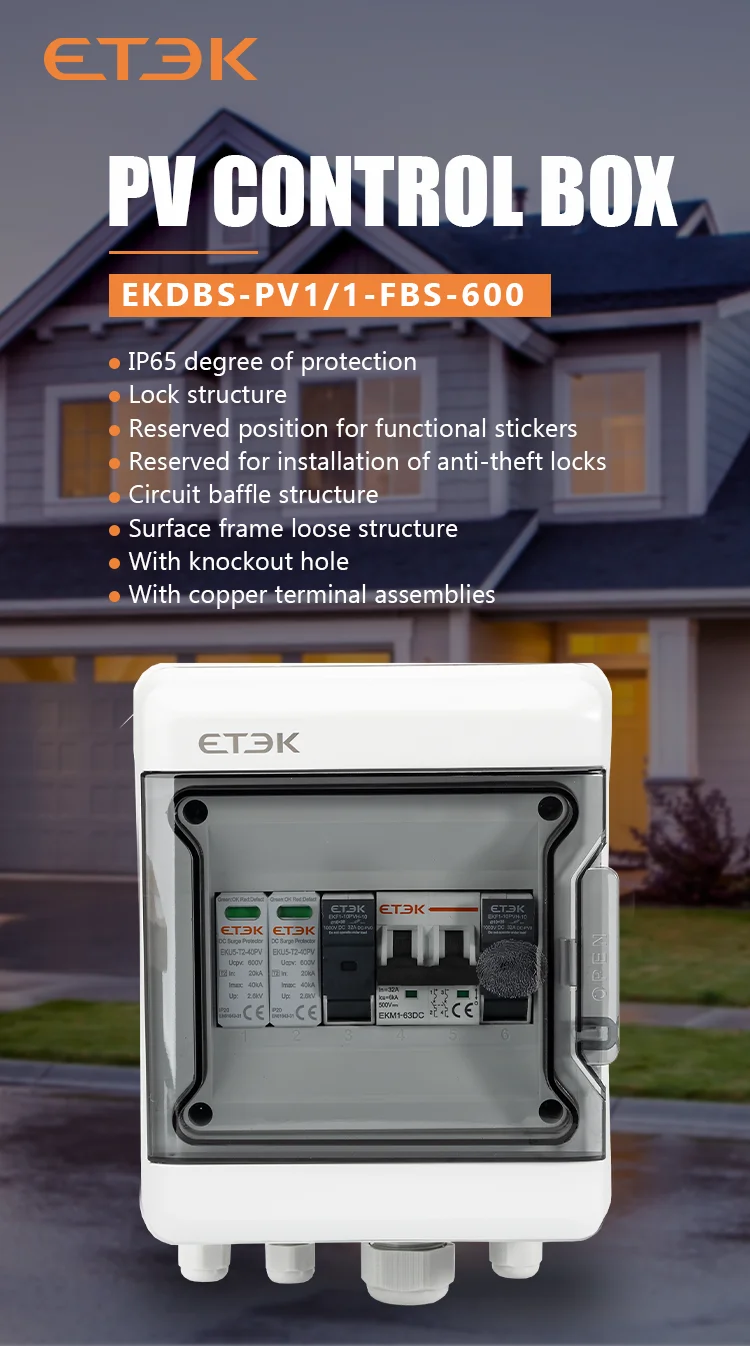 ETEC Solar photovoltaic PV Combiner Box With Lightning Protection 1 in 1 out DC