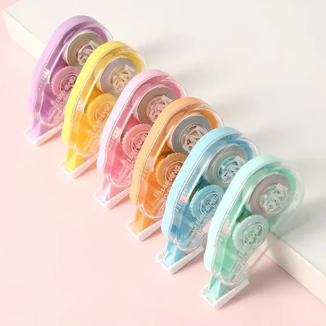 6 Pieces/Set White Out Correction Tape Multiple Color Student Kawaii Error Correction Erasers Student School Stationery Supplies 1