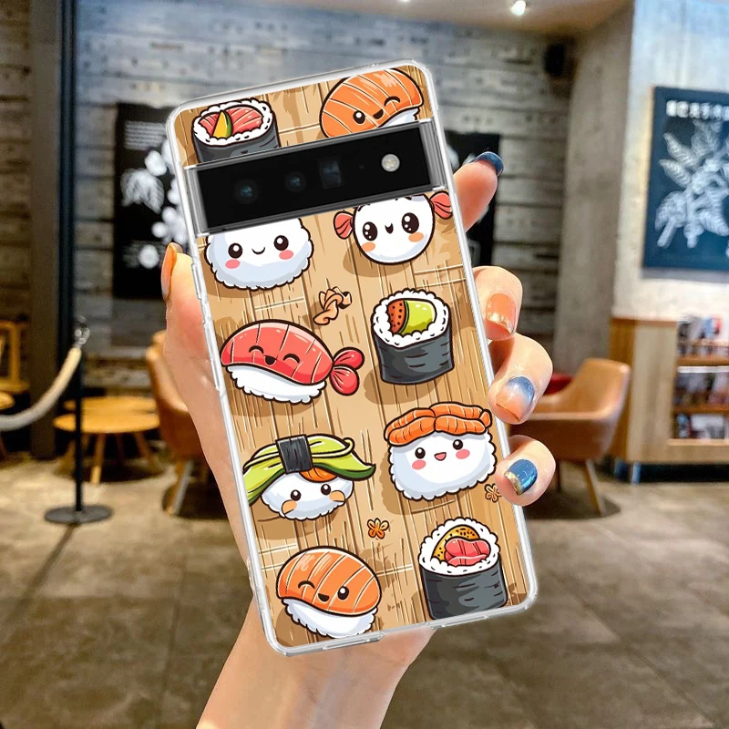 Cute Cartoon Sushi Soft Clear TPU Transparent Phone Case