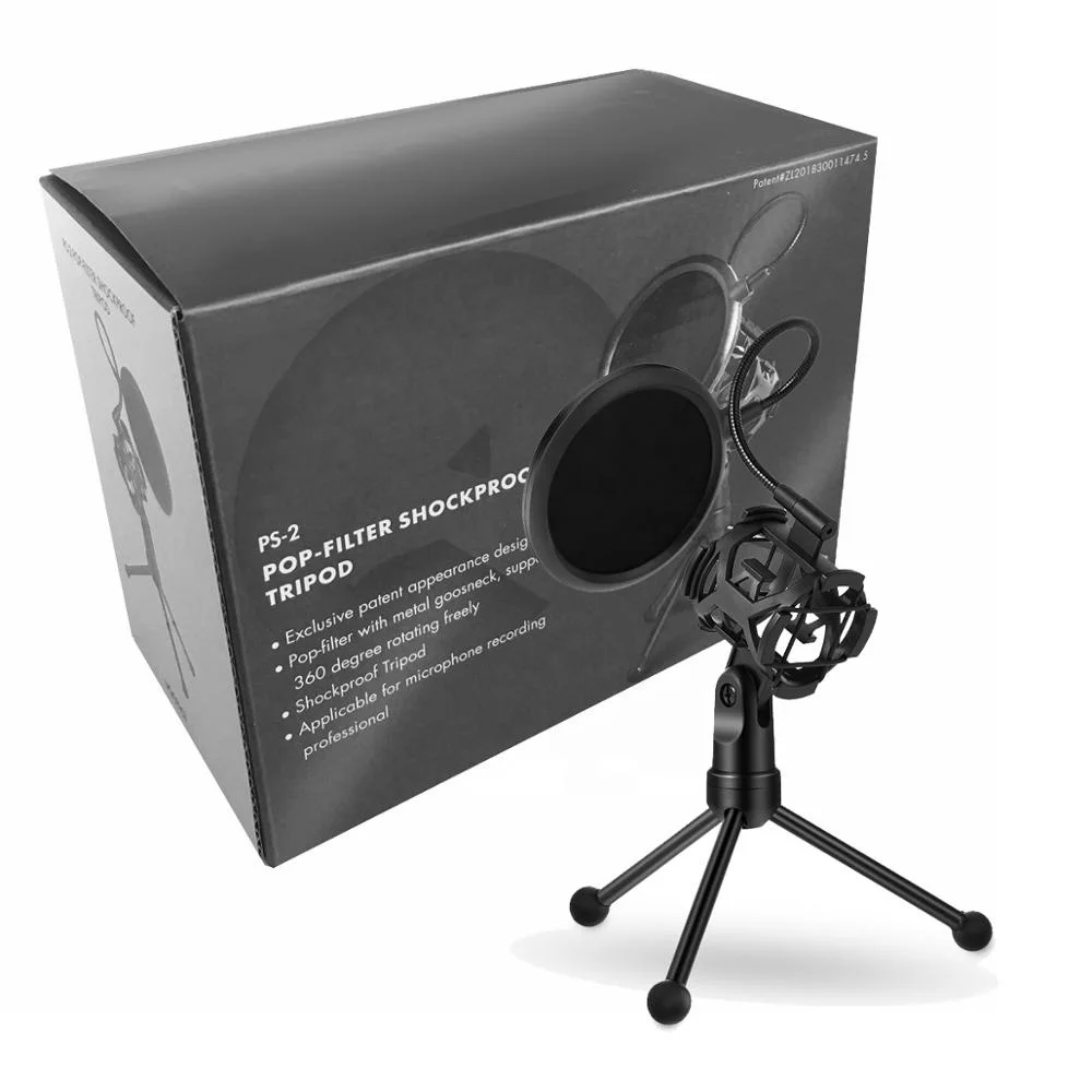 Microphone Stand Microphone Pop Filter Microphone Shock Mount Professional Isolation Shield Microphone Shock Mount Stand Filter For Recording Maximum Isolation from Handling Vibration