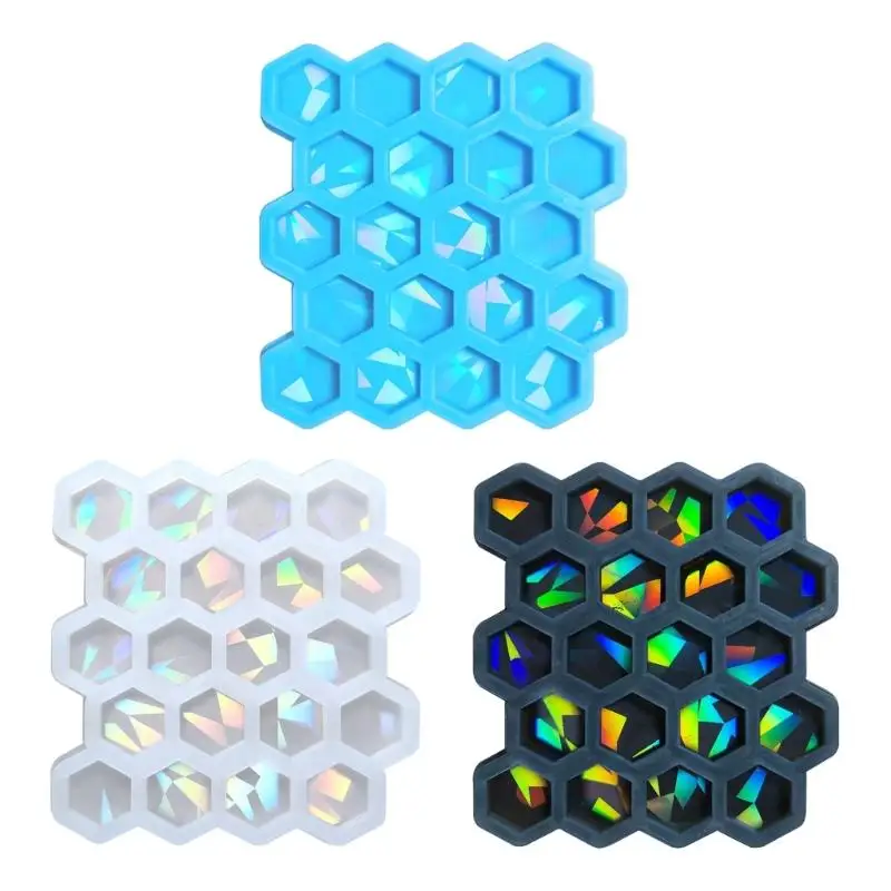 

Легкие тени, украшения, брелок, силиконовая форма, шестиугольный голографический браслет, украшенная форма для сережек-гвоздиков