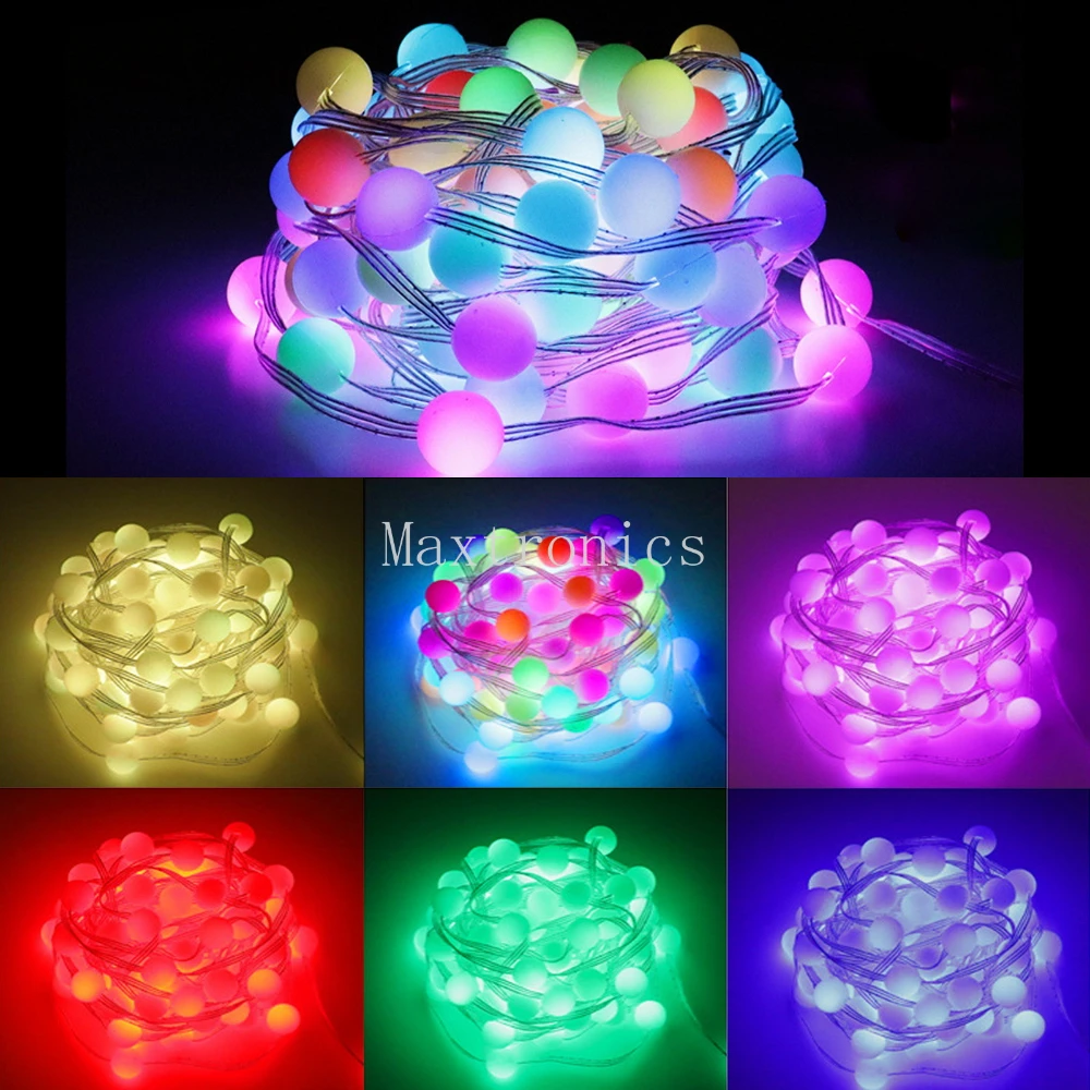 50pcs/lot DC5V WS2812 LED Ball Light String Programmable RGB 15mm Module Waterproof for Outdoor Billboard Payground Decor