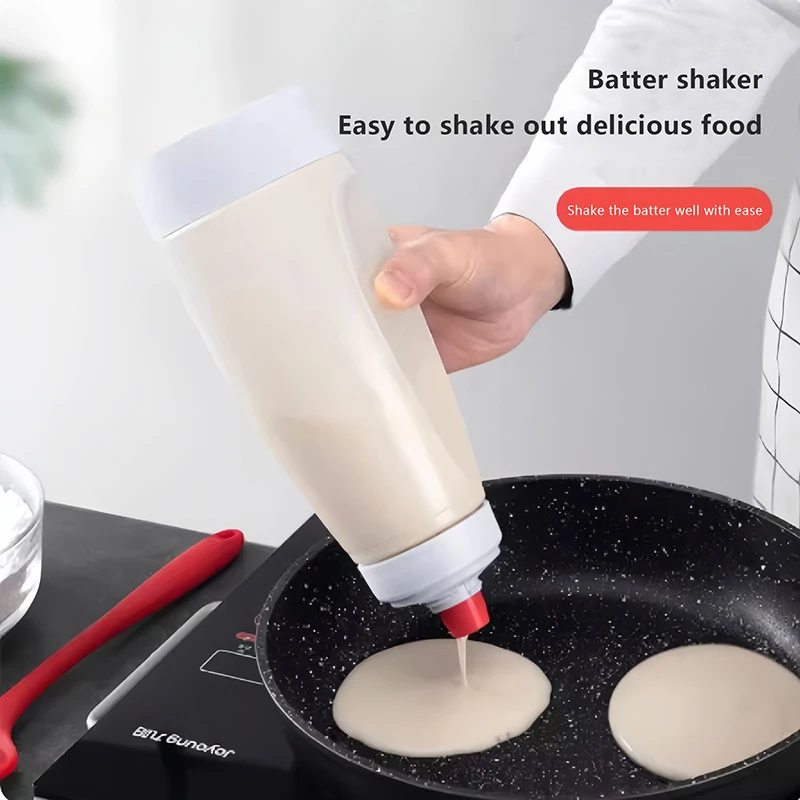 Hand Mixer Whisk Pancake Batter Bottle with Blender Ball for Restaurant Baking Pancakes Cupcakes Muffins Crepes