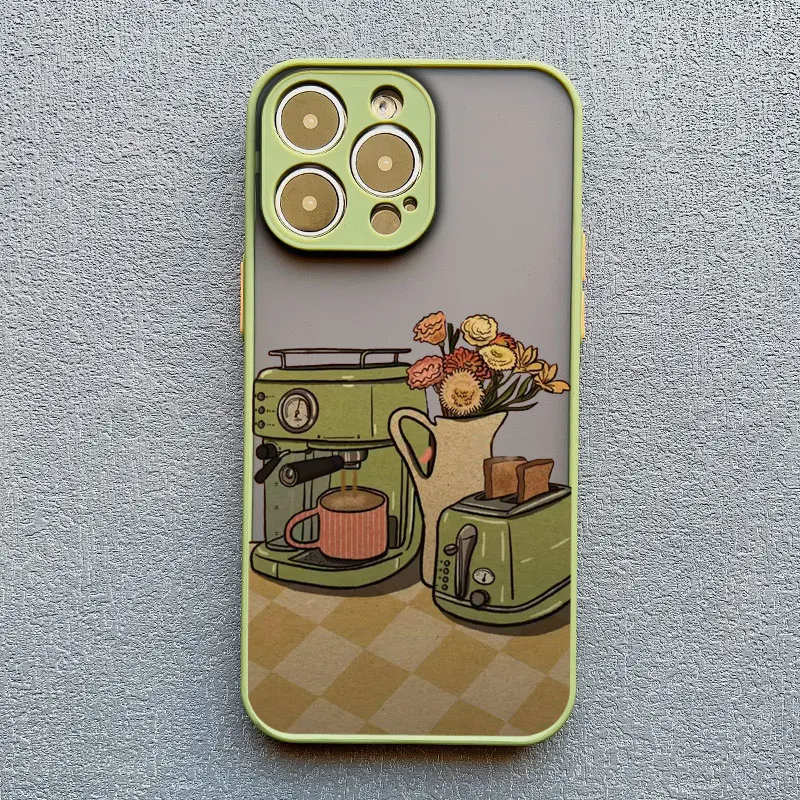 Cartoon Home Furnishing Tisch Katze Handyhülle für iPhone 15 14 13 12 11 Pro Max Mini SE2 15 14 8 7 Plus XR XS stoßfeste Abdeckungen – Detail 5