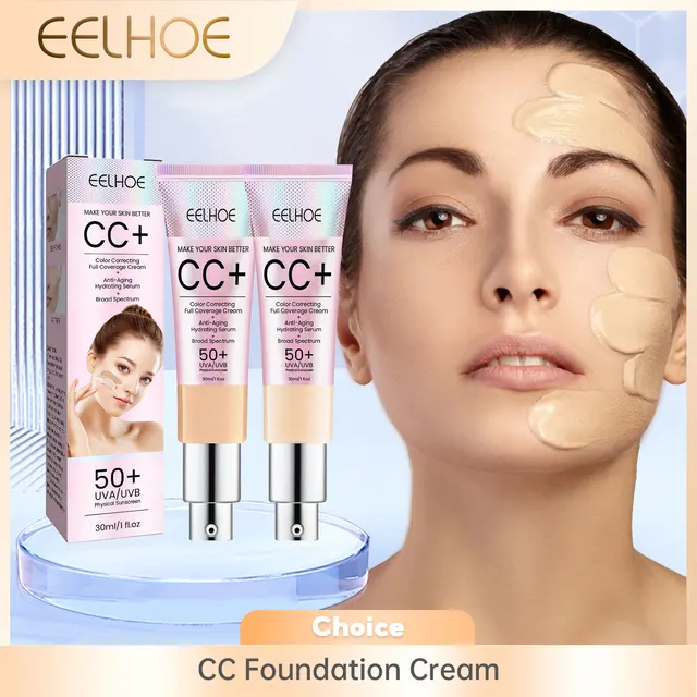 CC – crème de fond de teint naturelle, hydratante, imperméable, éclaircissante, correcteur, couverture des imperfections, contrôle du sébum, maquillage durable 1