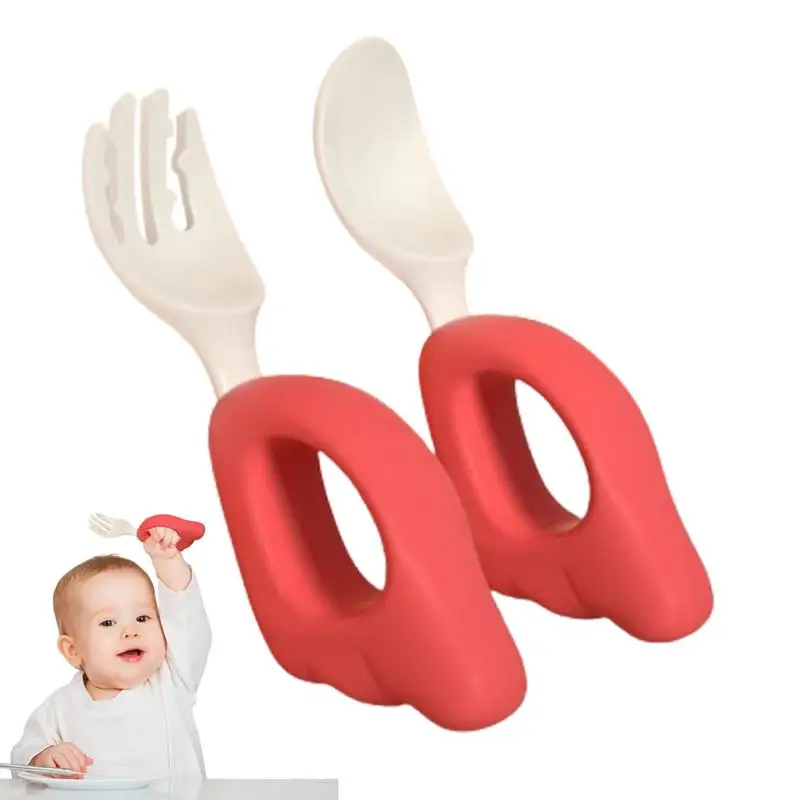 

Silicone Toddler Fork Anti-slip Silicone Fork Dining Spoon For Kids Easy To Grip Kids Weaning Spoon And Fork For Porridge Rice