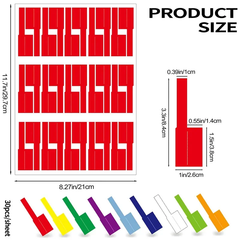 Colorful Waterproof Self-Adhesive Cable Label Stickers - Pack of 240/480