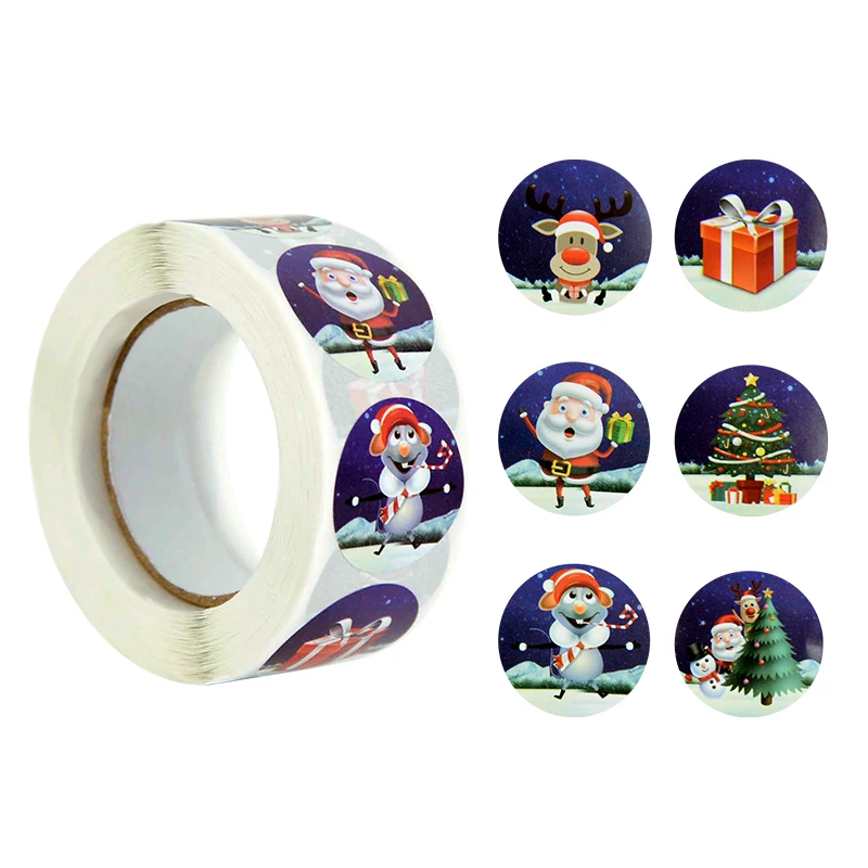 2 Rouleau 1000 PCS Autocollants De Noel, Gommettes Noël, 2 Rouleaux Autocollants Ronds De Noël, Étiquettes Noel Adhésives | Leroy Merlin
