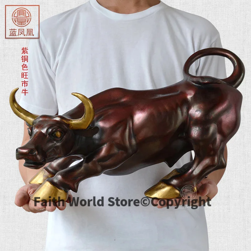 

Высокоэффективный талисман, 40 см, большой # офисный, для дома, для привлечения денег, для коровы, бизнеса, складской, Бронзовый Талисман с зарядным устройством