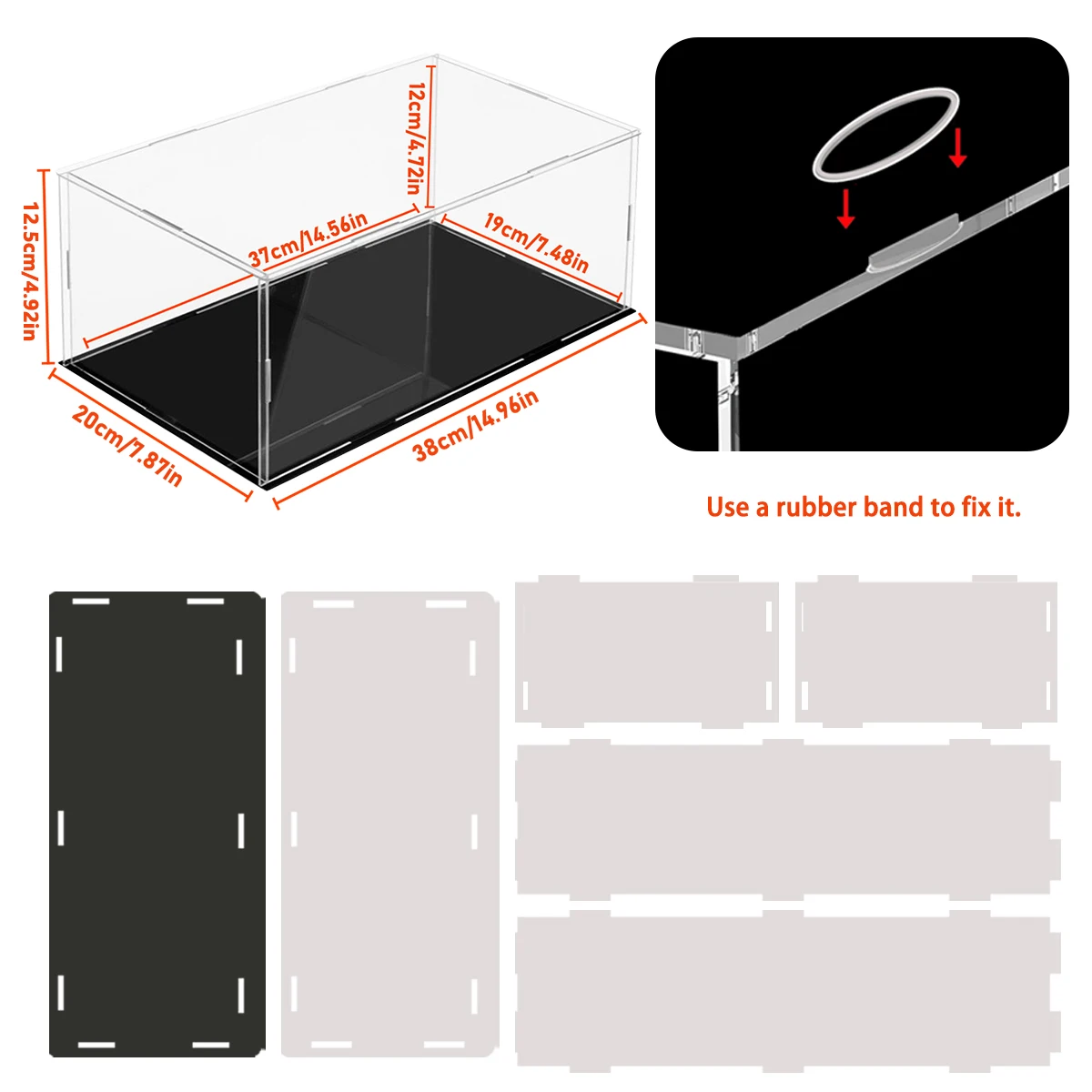 1:14 Scale Transparent Acrylic Display Box, Suitable for Protection and Display of Small Collections of Toy Car Model Building Blocks (Inner Circle Size 37X19X12Cm) 3