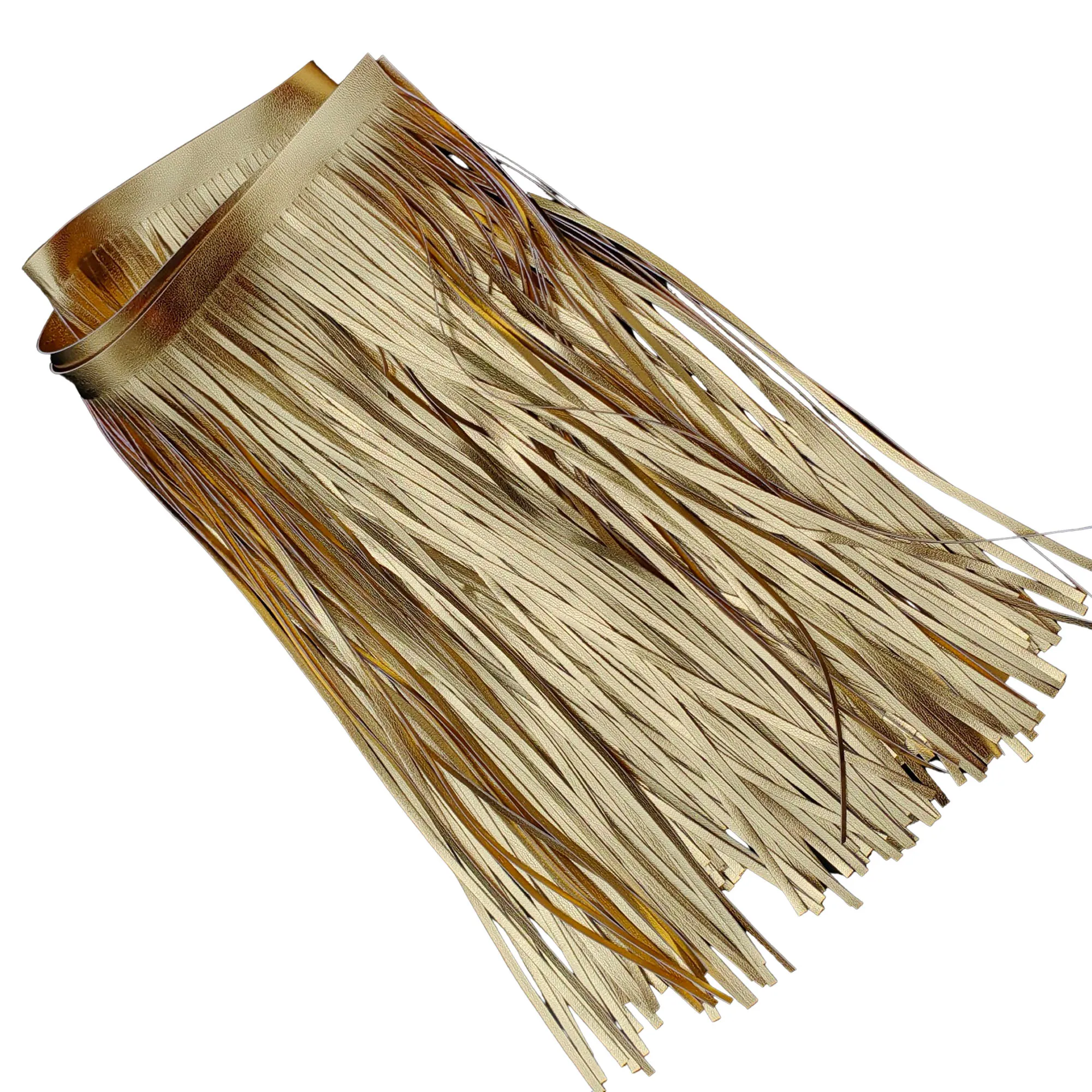91cm long 15/30cm Double-sided PU Leather Tassel Beard Fringe Lace Sewing Material for Clothing Trim Bag Crafts Accessories
