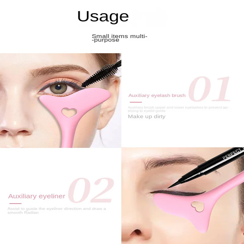 Multifunctional Makeup Tools Eye Makeup Tools Eyeliner Stencil Tool Eyeliner Aids Eyelash Eye Shadow Lipstick Positioning Silicone Beauty Tools