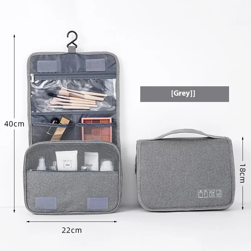 Organizador de artículos de tocador plegable, estuche de maquillaje colgante para baño, neceser de cosméticos para viajes y negocios._voghion.com