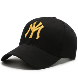 Unisex Cotton Embroidered Baseball Cap - Adjustable Snapback Visor Hat (Black Gold)