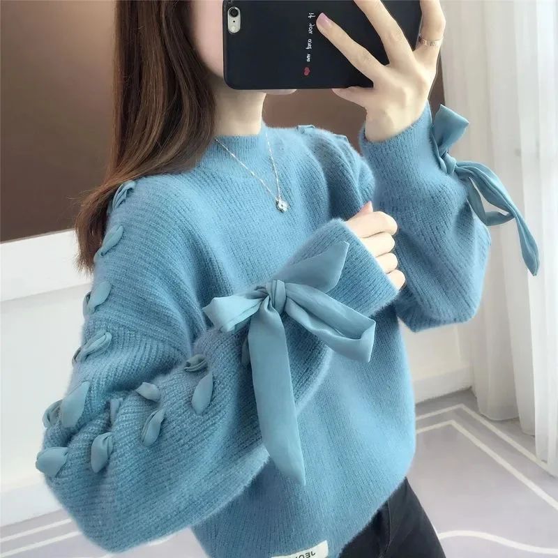 2024 New Turtleneck Sweater Autumn Winter Knitted Pullovers Women Sweaters Casual Loose Long Sleeve Female Jumper