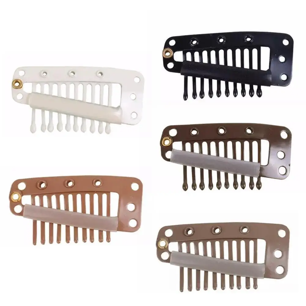 Wig Clip Metal Snap Closure Jewelry Bang for Human Women Hair Comb Extension Hairpiece DIY Making Supply Accessories