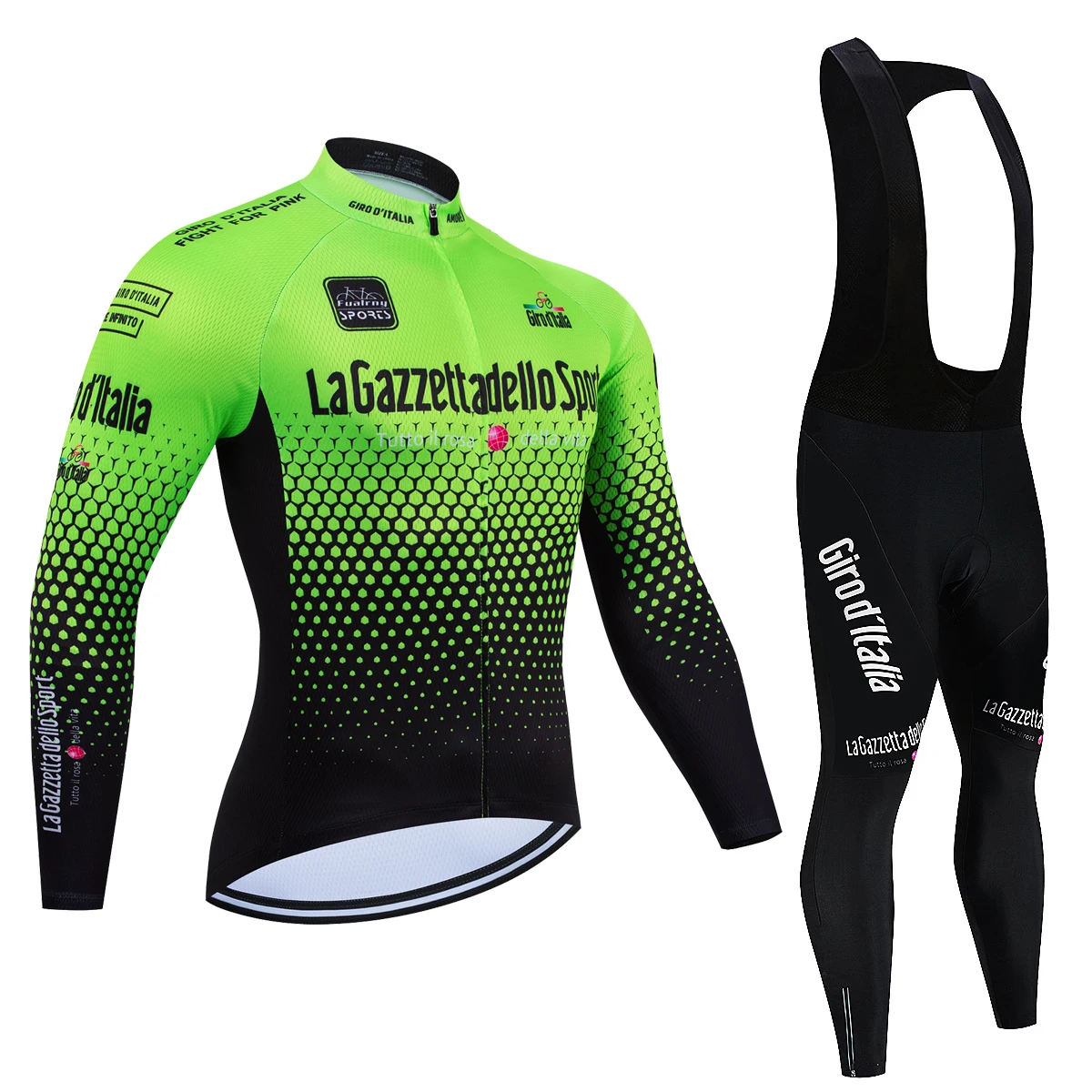 Tour De Giro D'ITAL Autumn Long Sleeve Cycling Jersey Set Bicycle Sportwear Suit Road Bike MTB Bike Wear Ropa Ciclismo Uniform 5