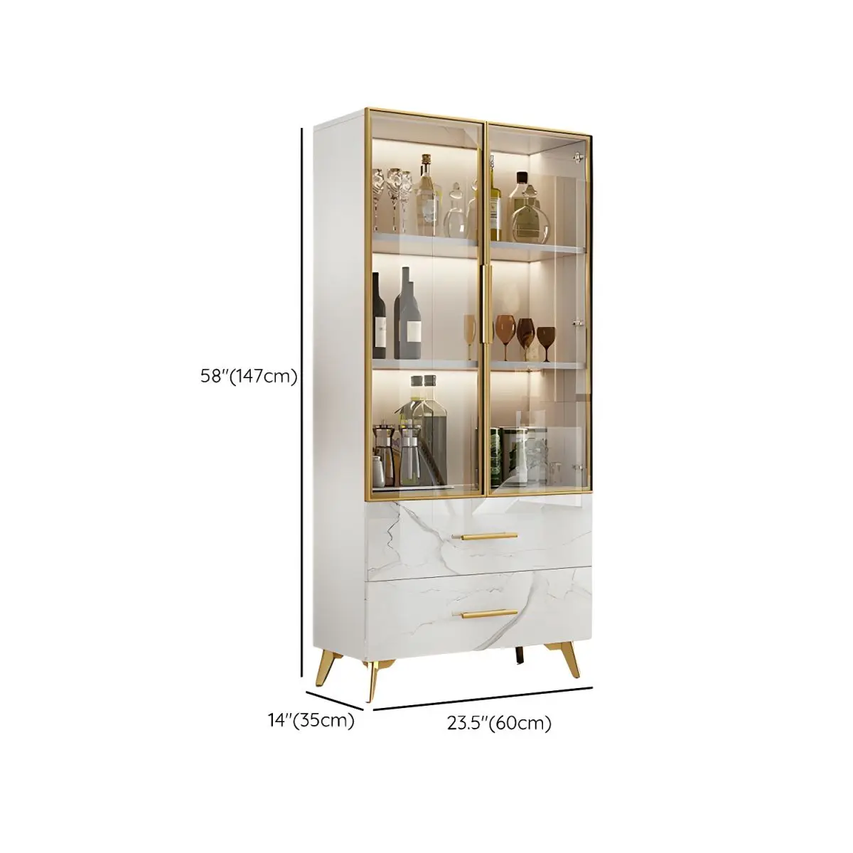 luxury corner mini whiskey Wooden corner glass for for the home living room with lights glass bar wine cabinet display