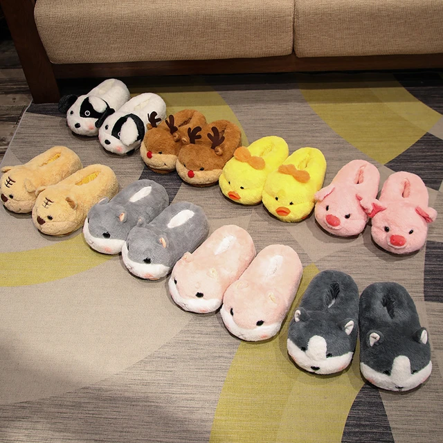 Kawaii – Pantoufles En Peluche D'animaux, Chaussures Pour Adultes