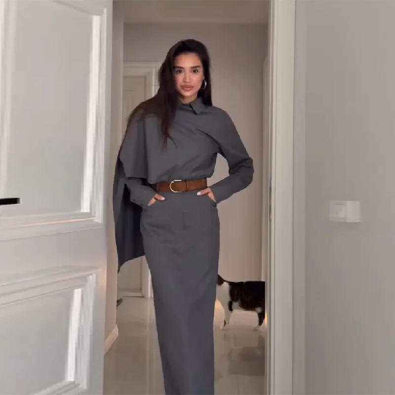 Vintage Grey Blazer Suit Set Image 6
