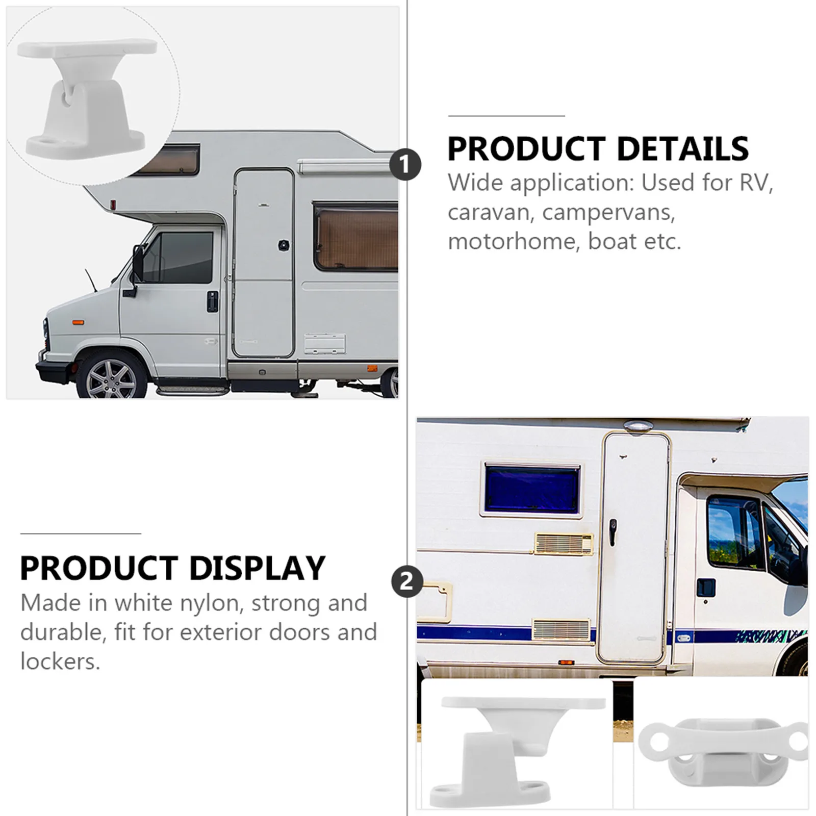 RV Door Retainer Kit Magnetic Door Catch Tailgate Door Holder Auto Caravan Or Motorhome White Plastic Main Door Catch Retainer Holder CDR7 Caravan Accessories Door Retainer Catches