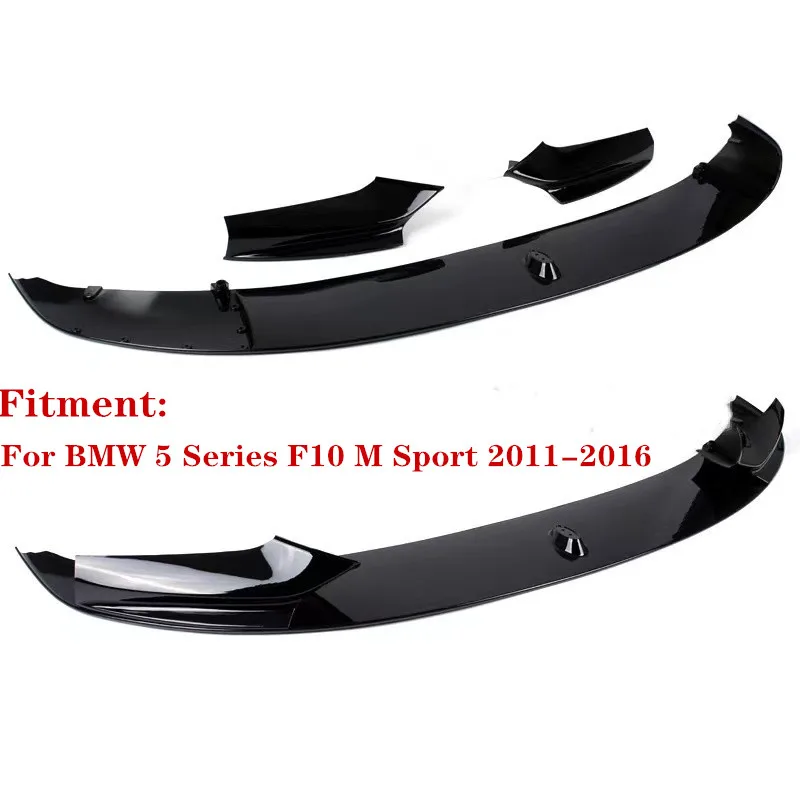 

ABS Material 4 PCS Carbon Fiber Look Front Bumper Lip Chin Spoiler Car Accessorise for BMW 5 Series F10 M Sport 2011-2016