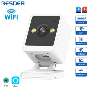 BESDER Wifi Camera IP 1080P Indoor Baby Monitor Color Night Vision Human Detect 2MP CCTV Wireless Surveillance Camera iCSee App 1