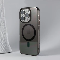 Ultra-Slim Magnetic Wireless Charging Hard Case - HD Transparent for iPhone 14 Pro Max (PCHD Black)
