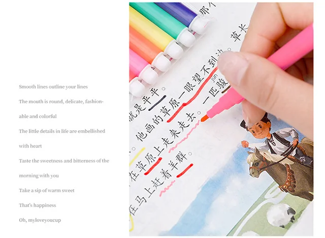 1 Set Lytwtw's Mini Graffiti Watercolor Pen Painting Pen Markers Drawing  Colorful Mark Pen Highlighter - AliExpress