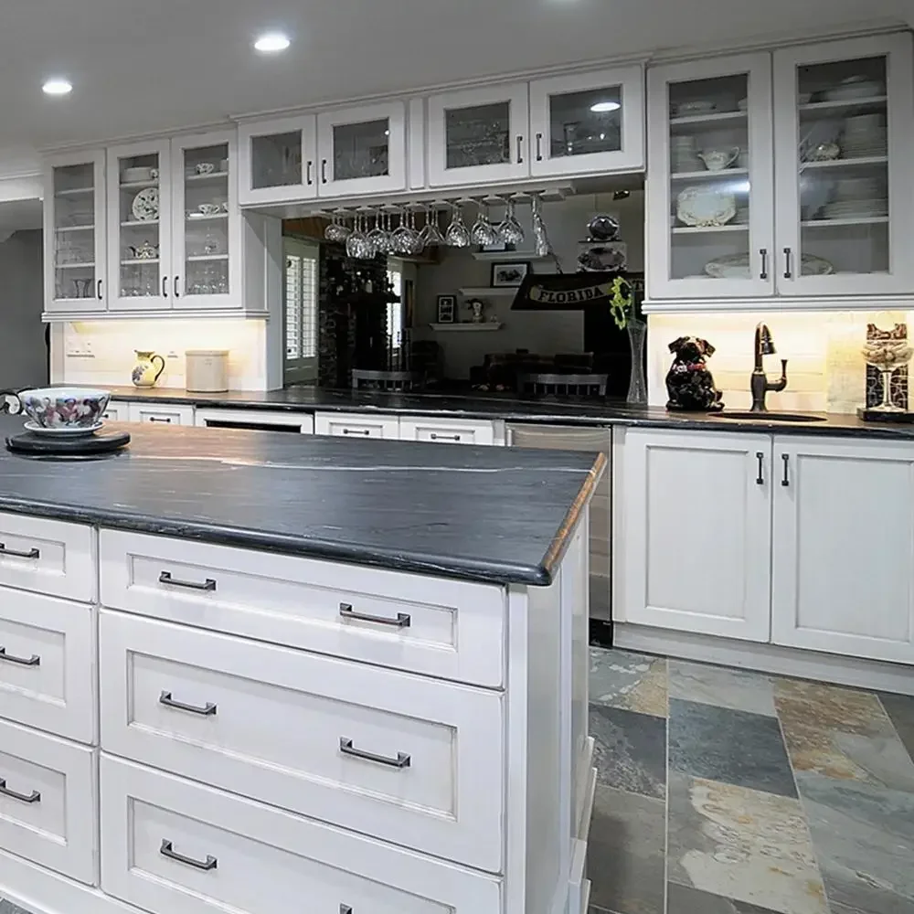 Modern Home Furniture Solid Cherry Wood White Kitchen storage cabinet set
