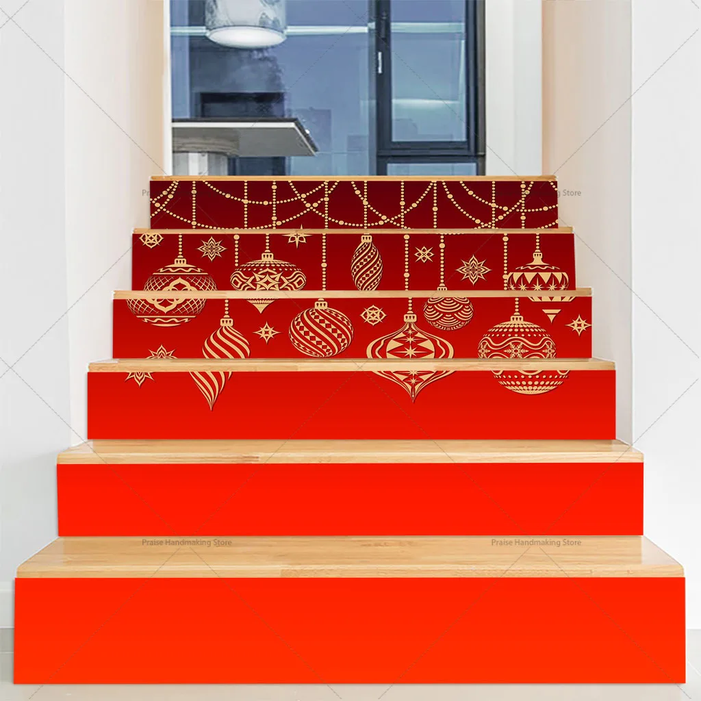 Christmas Decoration Staircase Stickers Removable Waterproof Stickers PVC Holiday Decoration Ladder Anti-slip
