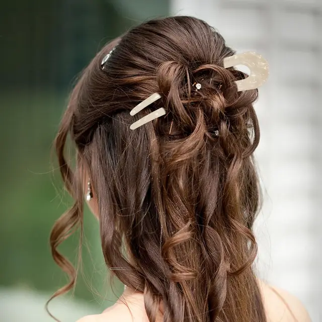 U-shaped Female Hairpin Fashionable Mineral Patterned Meatballs Hairpin Elegant Vintage Chinese Style Women's Hair Accessories 2